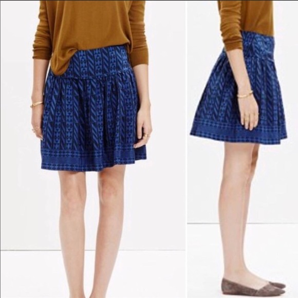 Madewell Silk Tailored Tee & Skirt Set in Geometric Stripe Size L/12 - Picture 11 of 14